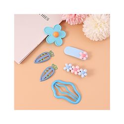 Babyhug Hair Pins And Clips with Floral Applique Free Size Pack of 6 - Pink