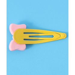 Babyhug Snap Clips with Bow Applique Free Size Pack of 6 - Pink Blue & Yellow