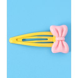 Babyhug Snap Clips with Bow Applique Free Size Pack of 6 - Pink Blue & Yellow