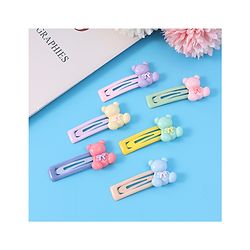 Babyhug Teddy Applique Snap Clips Pack of 6 - Multicolor