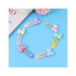 Babyhug Teddy Applique Snap Clips Pack of 6 - Multicolor