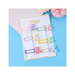 Babyhug Teddy Applique Snap Clips Pack of 6 - Multicolor