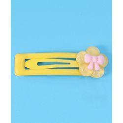 Babyhug Snap Clips with Floral Applique Free Size Pack of 10 - Pink Blue & Yellow