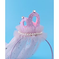 Babyhug Tiara Styled Hair Bands Free Size - Light Pink
