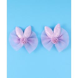 Babyhug Free Size Hair Pins & Clips with Bow & FLoral Applique Pack of 6  - Purple
