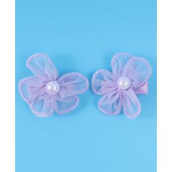 Babyhug Free Size Hair Pins & Clips with Bow & FLoral Applique Pack of 6  - Purple