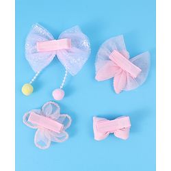 Babyhug Free Size Hair Pins & Clips with Bow & FLoral Applique Pack of 6  - Purple