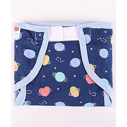Babyhug Interlock Dyed Velcro Cloth Nappies Solar Printed Small Pack of 5 - Multicolor