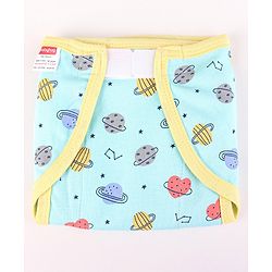 Babyhug Interlock Dyed Velcro Cloth Nappies Solar Printed Small Pack of 5 - Multicolor