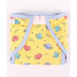 Babyhug Interlock Dyed Velcro Cloth Nappies Solar Printed Small Pack of 5 - Multicolor