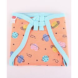 Babyhug Interlock Dyed U Shape Cloth Nappies Solar Print New Born Pack of 10-Multicolor