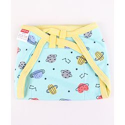 Babyhug Interlock Dyed U Shape Cloth Nappies Solar Print New Born Pack of 10-Multicolor