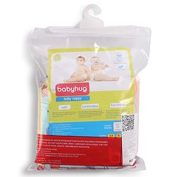Babyhug Interlock Dyed U Shape Cloth Nappies Solar Print New Born Pack of 10-Multicolor