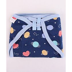 Babyhug Interlock Dyed U Shape Cloth Nappies Solar Print New Born Pack of 10-Multicolor