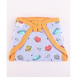 Babyhug Interlock Dyed U Shape Cloth Nappies Solar Print New Born Pack of 10-Multicolor