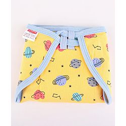 Babyhug Interlock Dyed U Shape Cloth Nappies Solar Print New Born Pack of 10-Multicolor