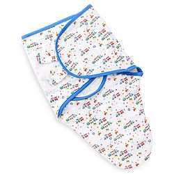 Babyhug 100% Cotton Swaddle Wrapper Train Print Set of 2-Blue