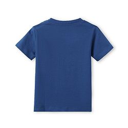 Babyhug Cotton Knit Full Sleeves Smiley Printed Shirt with T-Shirt - Navy Blue White & Yellow