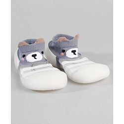 Cute Walk by Babyhug Socks Shoes Bear Print - Blue & White
