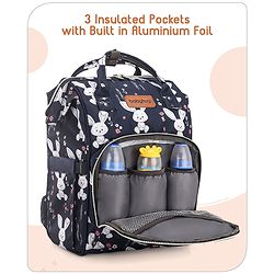 Babyhug Multifunctional Diaper Backpack Bunny Print- Navy Blue