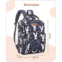 Babyhug Multifunctional Diaper Backpack Bunny Print- Navy Blue