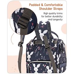 Babyhug Multifunctional Diaper Backpack Bunny Print- Navy Blue