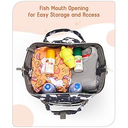 Babyhug Multifunctional Diaper Backpack Bunny Print- Navy Blue
