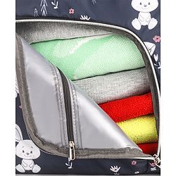 Babyhug Multifunctional Diaper Backpack Bunny Print- Navy Blue