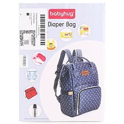 Babyhug Multifunctional Diaper Backpack Bunny Print- Navy Blue
