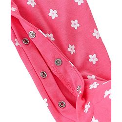 Babyhug Cotton Knit Full Sleeves Sleep Suits With Floral & Butterfly Print Pack Of 2 - Pink & Light Pink