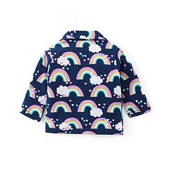 Babyhug Cotton Knit Full Sleeves Night Suit With Rainbow Print - Navy