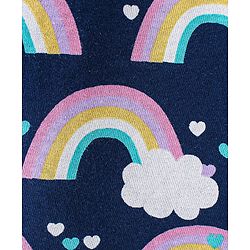 Babyhug Cotton Knit Full Sleeves Night Suit With Rainbow Print - Navy