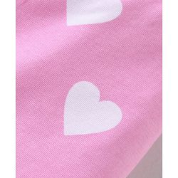 Babyhug Cotton Lycra Knit Full Length Leggings With Hearts & Floral Print Pack Of 2 - Pink & Navy