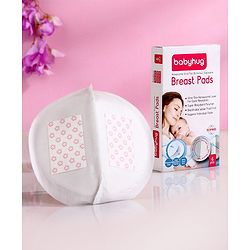 Babyhug 3D Contoured Disposable Breast Pads for Nursing Mothers Pack of 6 | Ultra Absorbent | Leak-Resistant | Absorption Pads | Ultra Thin | Discreet Fit |Breastfeeding pad|
