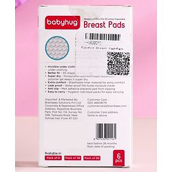 Babyhug 3D Contoured Disposable Breast Pads for Nursing Mothers Pack of 6 | Ultra Absorbent | Leak-Resistant | Absorption Pads | Ultra Thin | Discreet Fit |Breastfeeding pad|