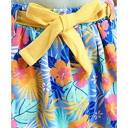 Babyhug Single Jersey Knit Knee Length Layered Floral Printed Skirt - Multicolor