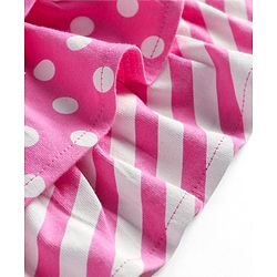 Babyhug Single Jersey Knit Layered Skirt with Bow Applique Polka Dots Print - Pink