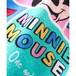 Babyhug Disney Knit Frill Sleeves Frock Style Onesie with Minnie Mouse Print - Multicolour