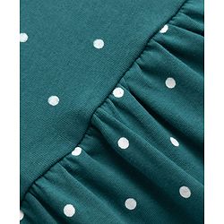Babyhug Single Jersey Knit Sleeveless Frock With Polka Dot Print - Teal