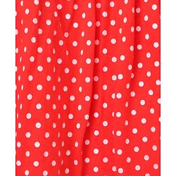 Babyhug Single Jersey Knit Sleeveless Frock With Polka Dot Print - Red