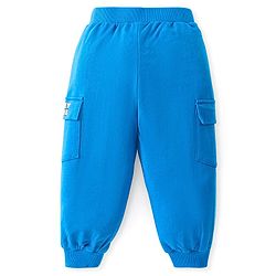 Babyhug Disney Cotton Knit Full Sleeves Sweatshirt & Lounge Pants Set With Mickey Mouse Front & Back Graphics - Blue