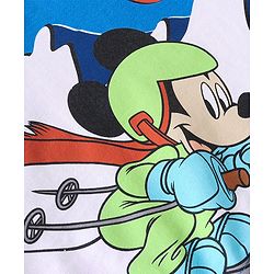 Babyhug Disney Cotton Knit Full Sleeves Sweatshirt & Lounge Pants Set With Mickey Mouse Front & Back Graphics - Blue