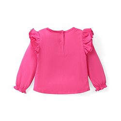 Babyhug Disney  Dungaree With Full Sleeves Top and Minnie Mouse & Friends All Over Print & Pocket Detailing - Pink