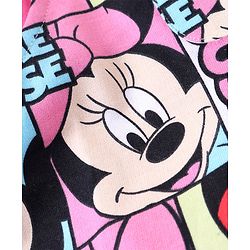 Babyhug Disney  Dungaree With Full Sleeves Top and Minnie Mouse & Friends All Over Print & Pocket Detailing - Pink