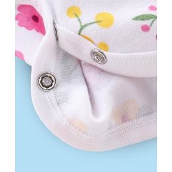 Babyhug Disney Interlock Knit Full Sleeves Frock Onesie With Minnie Mouse Print- Multicolor