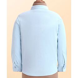Babyhug Woven Full Sleeves Checkered 3 Piece Party Suit - Light Blue