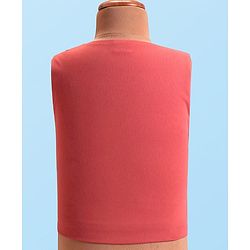 Babyhug Woven Full Sleeves Solid Color Party Suit with Shirt Waistcoat Trousers and Bow - White Rust Red