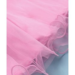 Babyhug Woven Sleeveless A Line Dress With Corsage & Bow Detailing - Pink