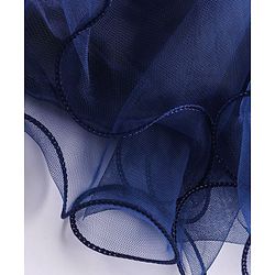 Babyhug  Woven  Frill Sleeves A Line Party Frock  with Floral Corsage - Navy Blue