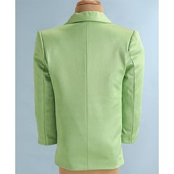 Babyhug Woven  Full Sleeves Solid Blazer With T-Shirt - Green & White